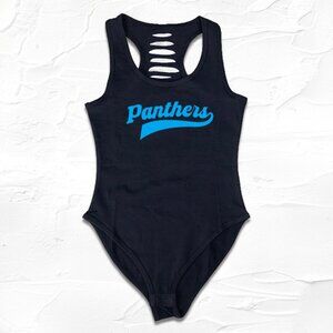 Black Blue Carolina Football Bodysuit, Keep Pounding Outfit, Panther Fan